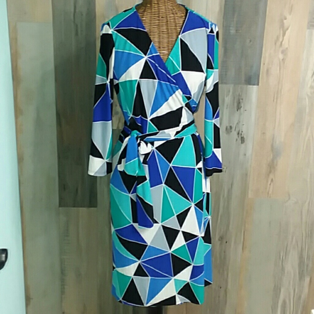 Kasper stained glass wrap dress